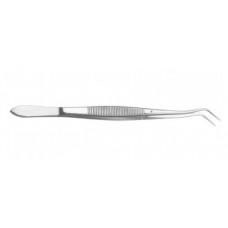 Merriam Dental Tweezer Double Bend Fine Serrated Tip 6"